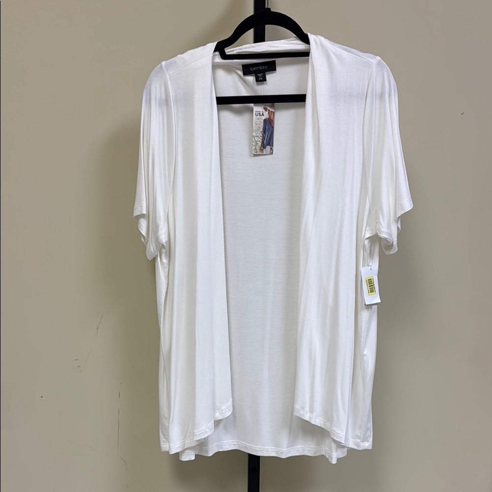 Karen Kane White Oversized Short Sleeve Sweater